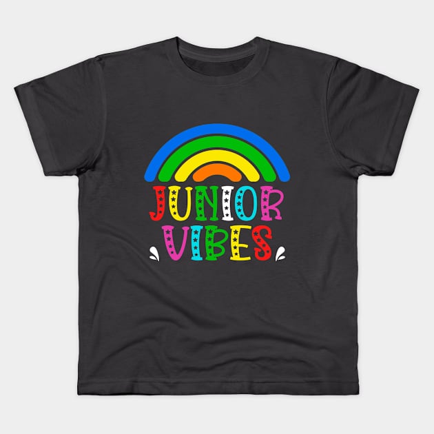 Junior Grade Vibes Rainbow Back to School Kids Teacher Kids T-Shirt by AimArtStudio